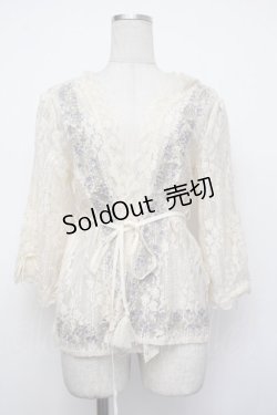 画像1: axes femme / フラワー刺繍レースカーデ/ミュルーズ染織美術館コラボ  オフ S-26-01-29-043-AX-TO-AS-ZS