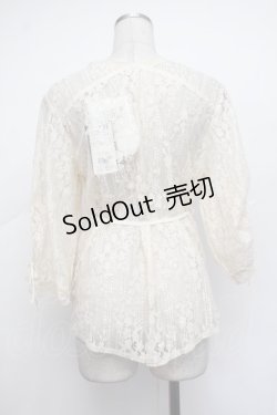 画像4: axes femme / フラワー刺繍レースカーデ/ミュルーズ染織美術館コラボ  オフ S-26-01-29-043-AX-TO-AS-ZS