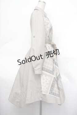 画像2: axes femme / スカーフ柄切換シャツワンピ  カーキ S-26-01-29-044-AX-OP-AS-ZS