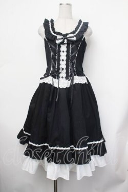 画像1: ALICE and the PIRATES / Adelineジャンパースカート  黒ｘ白 S-26-01-29-050-PA-OP-AS-ZS