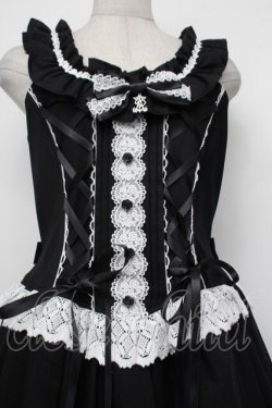 画像2: ALICE and the PIRATES / Adelineジャンパースカート  黒ｘ白 S-26-01-29-050-PA-OP-AS-ZS