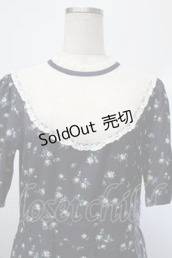 画像4: Jane Marple Dans Le Salon / ローズワンピース  紺 S-26-01-29-051-JM-OP-AS-ZS