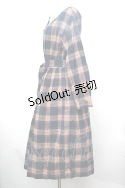 画像3: Jane Marple / Circus EMBカラーシャギーチェックドレス  ベージュｘ紺 S-26-01-29-053-JM-OP-AS-ZS