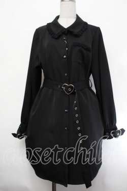 画像1: DearMyLove / ハートベルトレースシャツワンピ 3L 黒 S-26-01-29-054-EL-OP-TE-ZS