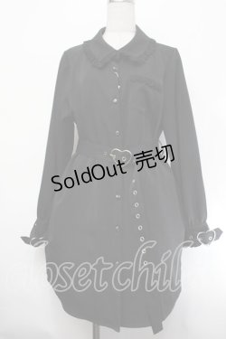 画像1: DearMyLove / ハートベルトレースシャツワンピ 3L 黒 S-26-01-29-054-EL-OP-TE-ZS