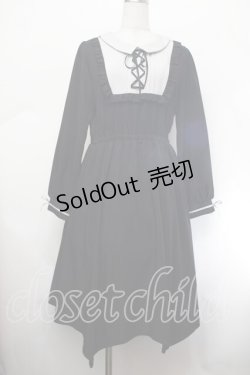 画像1: axes femme / ブロッキング風イレヘムワンピース  黒ｘグレー S-26-01-29-055-AX-OP-HR-ZS