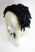 MARBLE / バラ付きレース地ボリュームヘッドドレス  黒 S-26-01-29-007-GO-AC-HR-ZS
