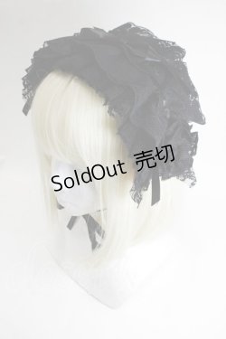 画像1: MARBLE / バラ付きレース地ボリュームヘッドドレス  黒 S-26-01-29-007-GO-AC-HR-ZS