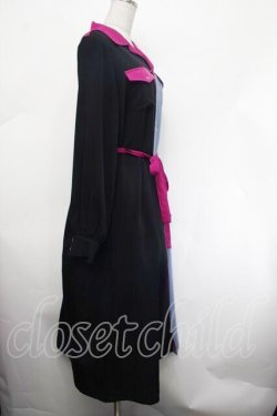 画像2: jouetie / 配色シャツワンピース M 黒×ブルーグレー×ピンク S-26-01-29-057-EL-TO-TE-ZS
