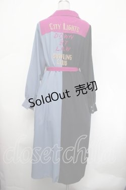 画像3: jouetie / 配色シャツワンピース M 黒×ブルーグレー×ピンク S-26-01-29-057-EL-TO-TE-ZS