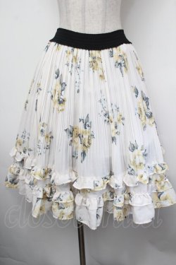 画像1: axes femme / 薔薇柄プリーツフリルスカート  オフ S-26-01-29-060-AX-SK-AS-ZS