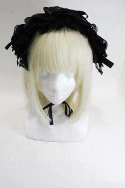 画像3: MARBLE / バラ付きレース地ボリュームヘッドドレス  黒 S-26-01-29-007-GO-AC-HR-ZS