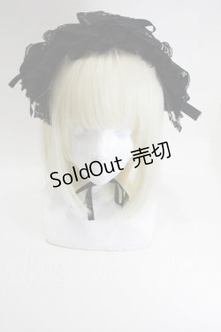 画像3: MARBLE / バラ付きレース地ボリュームヘッドドレス  黒 S-26-01-29-007-GO-AC-HR-ZS