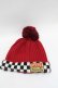画像1: Candy Stripper / ポンポン付きニット帽  赤 S-26-01-29-012-PU-ZA-TE-ZS (1)