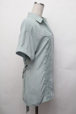 画像2: axes femme / レース使いチュニックブラウス  グリーン S-26-01-29-019-AX-BL-AS-ZS