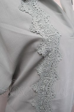 画像4: axes femme / レース使いチュニックブラウス  グリーン S-26-01-29-019-AX-BL-AS-ZS