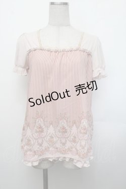 画像1: axes femme / ストライプトップス  ピンク S-26-01-29-020-AX-TO-AS-ZS