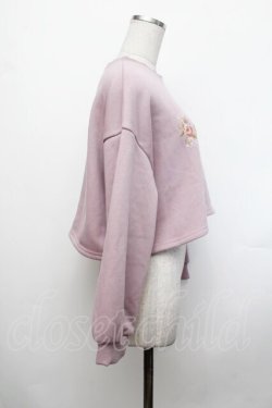 画像2: Fi.n.t / ローズクロスステッチロゴプリントスウェットプルオーバー F ラベンダー S-26-01-29-021-CA-TO-TE-ZS