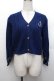 画像1: F i.n.t / モノグラムロゴ刺繍ケーブルニットカーディガン F ネイビー S-26-01-29-026-CA-TO-TE-ZS (1)