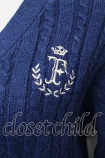 画像2: F i.n.t / モノグラムロゴ刺繍ケーブルニットカーディガン F ネイビー S-26-01-29-026-CA-TO-TE-ZT577 (2)