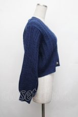 画像3: F i.n.t / モノグラムロゴ刺繍ケーブルニットカーディガン F ネイビー S-26-01-29-026-CA-TO-TE-ZT577 (3)