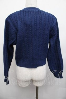 画像4: F i.n.t / モノグラムロゴ刺繍ケーブルニットカーディガン F ネイビー S-26-01-29-026-CA-TO-TE-ZS