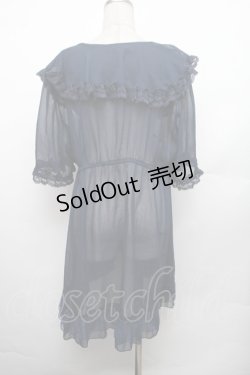 画像3: axes femme / レース×チュール楊柳ガウン F ネイビー S-26-01-29-027-AX-TO-TE-ZS