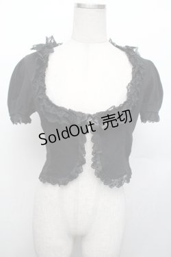 画像1: Innocent World / チュールレース半袖ボレロ  黒 S-26-01-29-028-IW-TO-AS-ZS