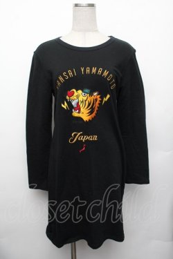 画像1: KANSAI YAMAMOTO / 刺繍ロンT  黒 S-26-01-29-031-PU-TO-HR-ZS