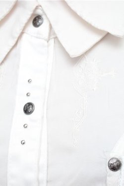 画像6: Ozz Croce / 袖チュールレイヤードロングシャツ  白 S-26-01-31-029-OO-BL-HR-ZS