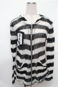 SEXY DYNAMITE LONDON / ボーダーメッシュパーカー  黒ｘ白 S-26-01-31-030-PU-TO-HR-ZS