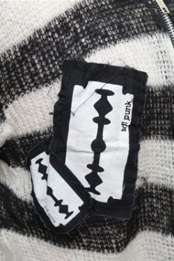 画像3: SEXY DYNAMITE LONDON / ボーダーメッシュパーカー  黒ｘ白 S-26-01-31-030-PU-TO-HR-ZS