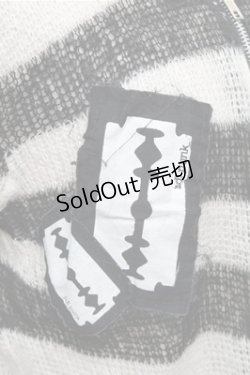 画像3: SEXY DYNAMITE LONDON / ボーダーメッシュパーカー  黒ｘ白 S-26-01-31-030-PU-TO-HR-ZS