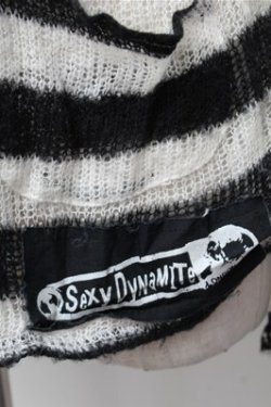 画像4: SEXY DYNAMITE LONDON / ボーダーメッシュパーカー  黒ｘ白 S-26-01-31-030-PU-TO-HR-ZS