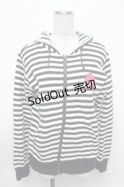 画像1: SUPER LOVERS / ボーダーパーカー  黒ｘ白 S-26-01-31-031-PU-TO-HR-ZS