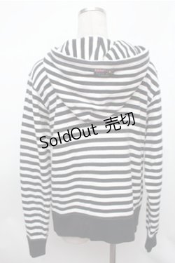 画像2: SUPER LOVERS / ボーダーパーカー  黒ｘ白 S-26-01-31-031-PU-TO-HR-ZS