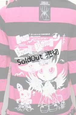 画像3: MARI'S ROCK / うさみみボーダーパーカー  黒ｘピンク S-26-01-31-032-PU-BL-HR-ZS