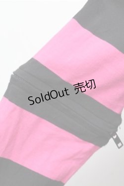 画像7: MARI'S ROCK / うさみみボーダーパーカー  黒ｘピンク S-26-01-31-032-PU-BL-HR-ZS