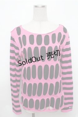 画像1: SEXY DYNAMITE LONDON / 袖ボーダーカットソー  黒ｘピンク S-26-01-31-033-PU-TO-HR-ZS