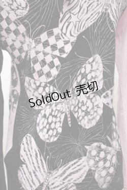 画像6: ALGONQUINS / バタフライプリントカットソー  ピンクｘ黒 S-26-01-31-038-AL-TO-HR-ZS