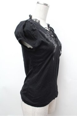 画像2: BPN / レースアップバタフライptカットソー  黒 S-26-01-31-041-GO-TO-HR-ZS