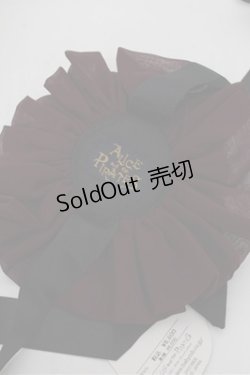 画像3: ALICE and the PIRATES / ギャザーシフォン丸型ヘッドドレス  黒ｘボルドー S-26-01-31-007-PA-AC-HR-ZS