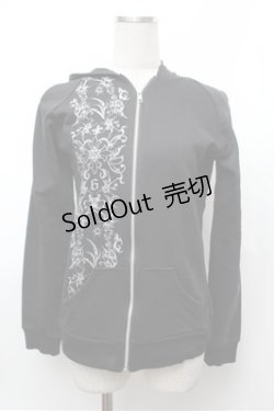 画像1: Sixh / プリントZIPパーカー  黒 S-26-01-31-043-HN-TO-HR-ZS