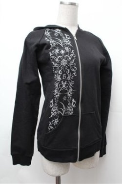 画像2: Sixh / プリントZIPパーカー  黒 S-26-01-31-043-HN-TO-HR-ZS