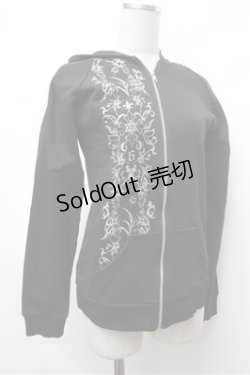 画像2: Sixh / プリントZIPパーカー  黒 S-26-01-31-043-HN-TO-HR-ZS
