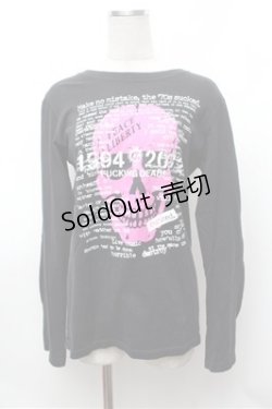 画像1: PEACE NOW / スカルプリントカットソー  黒 S-26-01-31-044-PU-BL-HR-ZS