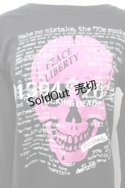 画像2: PEACE NOW / スカルプリントカットソー  黒 S-26-01-31-044-PU-BL-HR-ZS