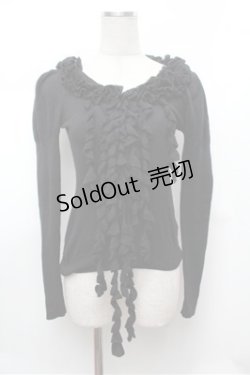 画像1: BPN / フリルニットセーター  黒 S-26-01-31-045-GO-TO-HR-ZS