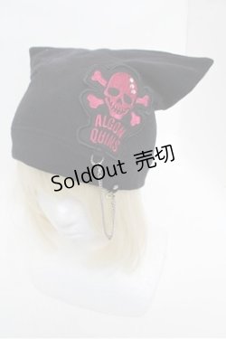 画像1: ALGONQUINS / スカルワッペンねこみみハット  黒 S-26-01-31-008-AL-ZA-HR-ZS