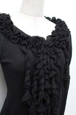 画像2: BPN / フリルニットセーター  黒 S-26-01-31-045-GO-TO-HR-ZS